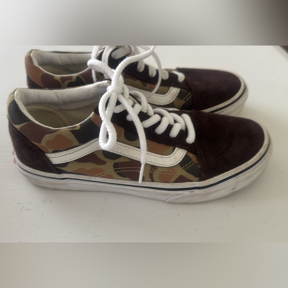 Vans Kids Camouflage and Brown Sneakers
